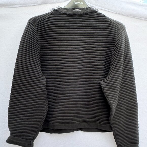 J. CREW Black Textured Cropped Knit Jacket Gold Buttons Trims New Plus Sz 2X - Picture 4 of 8